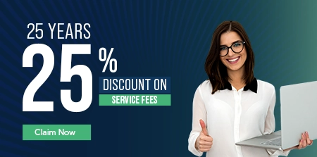 25 Years 25% Discount on service fees
